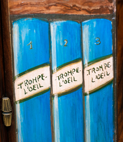 Libreria trompe l'oeil (particolare)